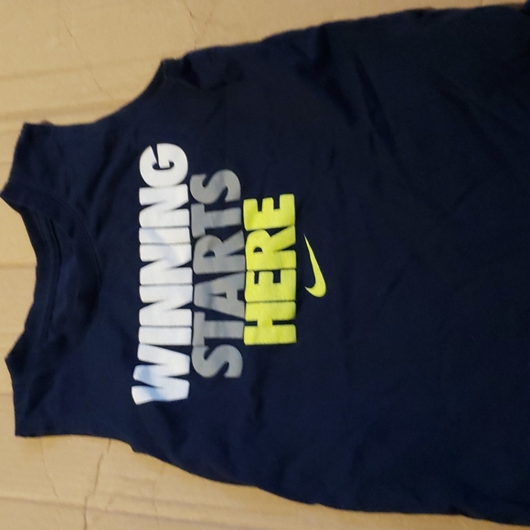 Lot of 3 addidas and 1 nike sleeveless tops size 7 and 1 l/s under armour
